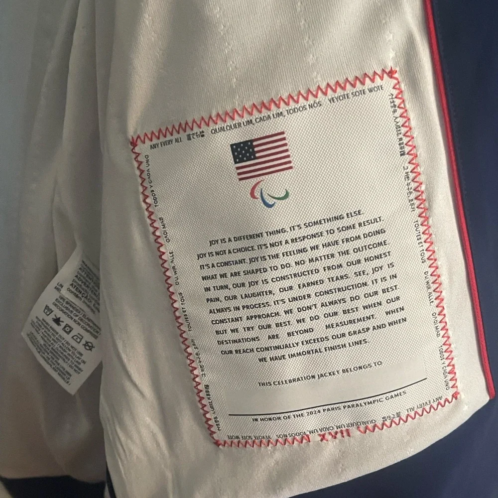 2024 Paris Nike Dri-Fit ADV Team USA Paralympic Team Full Zip Jacket Small NEW - Picture 10 of 12